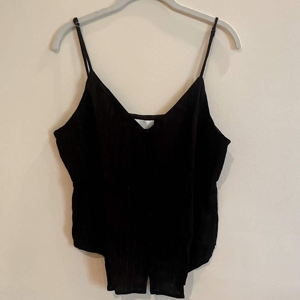 Seven for all man kind black top with gold stripes